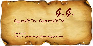Gyurán Gusztáv névjegykártya